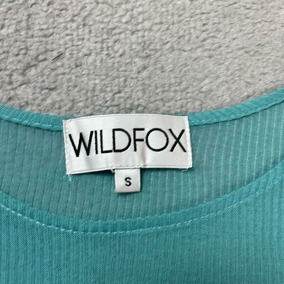 NWOT Wildfox Women’s Small Blue Hi Low Sheer Long Sleeve Top Shirt - Picture 4 of 4